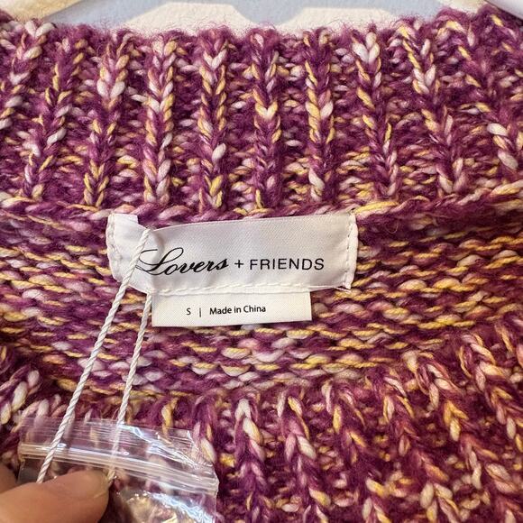 NWT Lovers &‎ Friends Purple Knit Sweater Small Puff Sleeve Warm Cottage Cozy - Picture 4 of 5